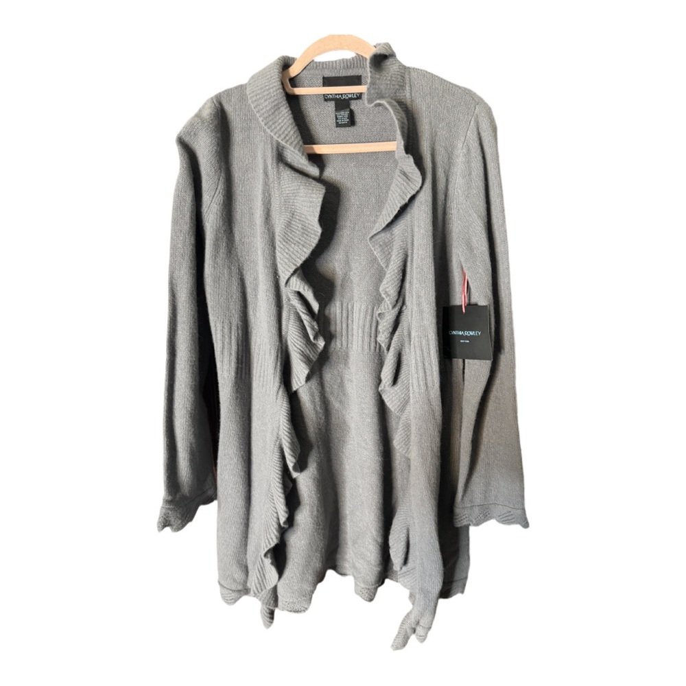 #15 Cynthia Crowley Grey Ruffled Cardigan